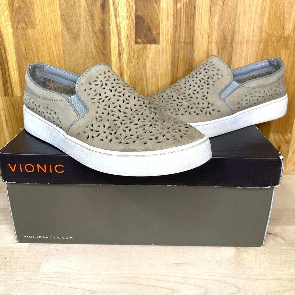 Vionic Splendid Midi Perforated Leather Slip On S… - image 1